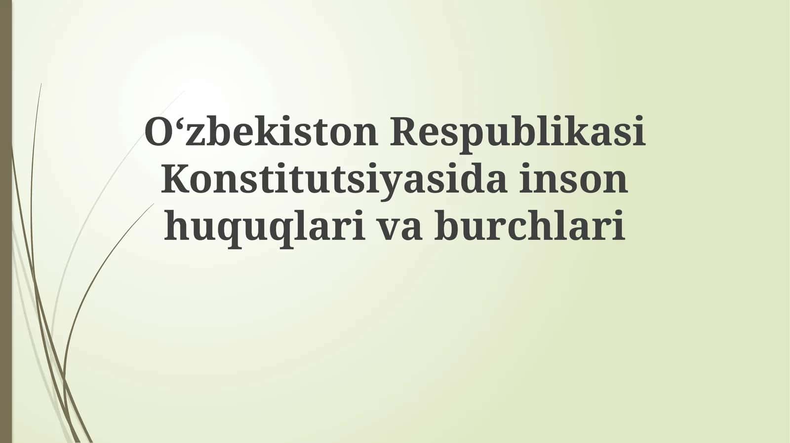 O'zbekiston Respublikasi Konstitutsiyasida inson huquqlari va burchlari 1