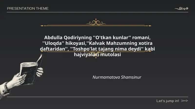 Abdulla Qodiriyning ''O'tkan kunlar'' romani 1
