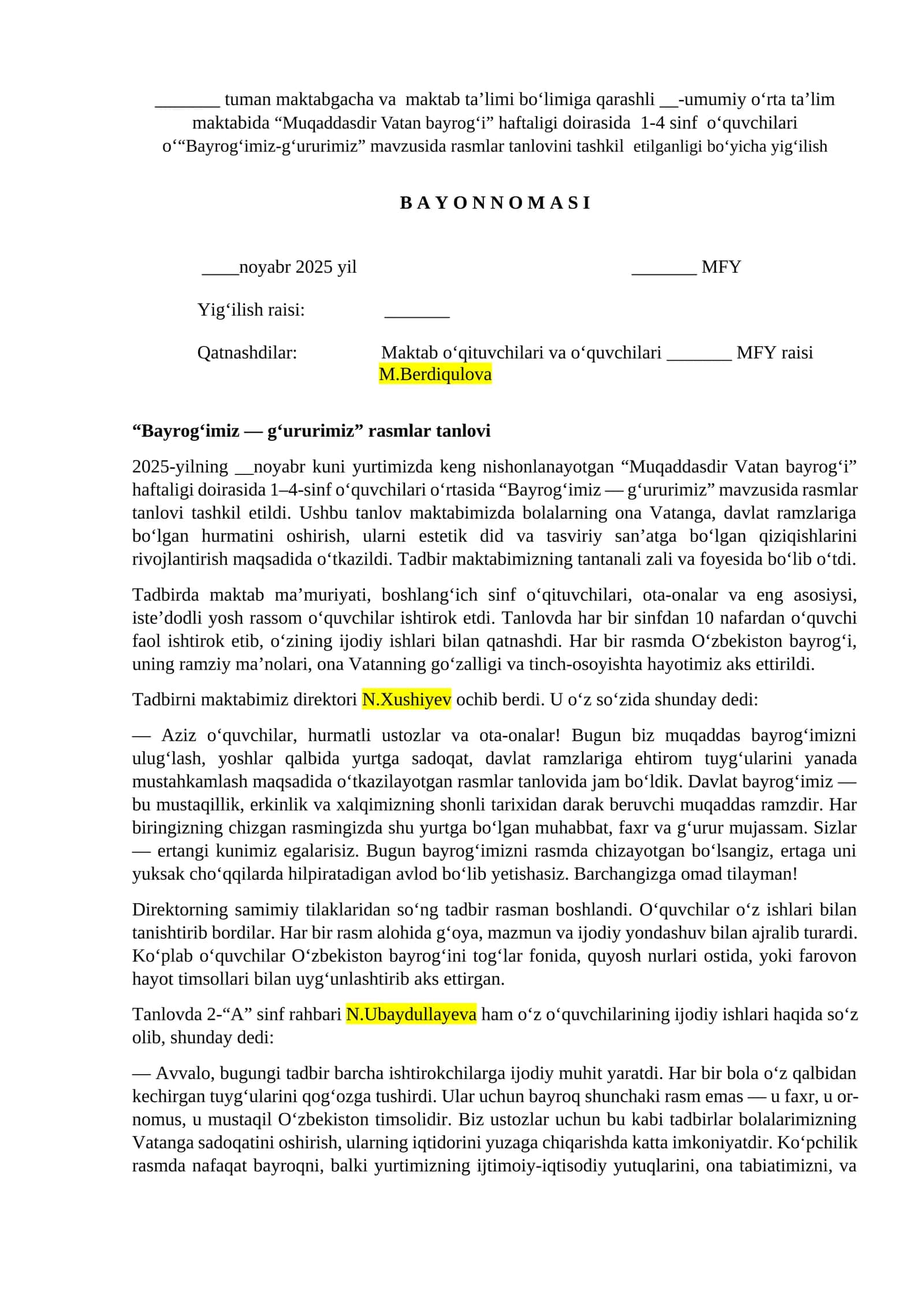 Bayrog‘imiz — g‘ururimiz 1
