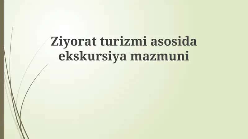 Ziyorat Turizmi 1