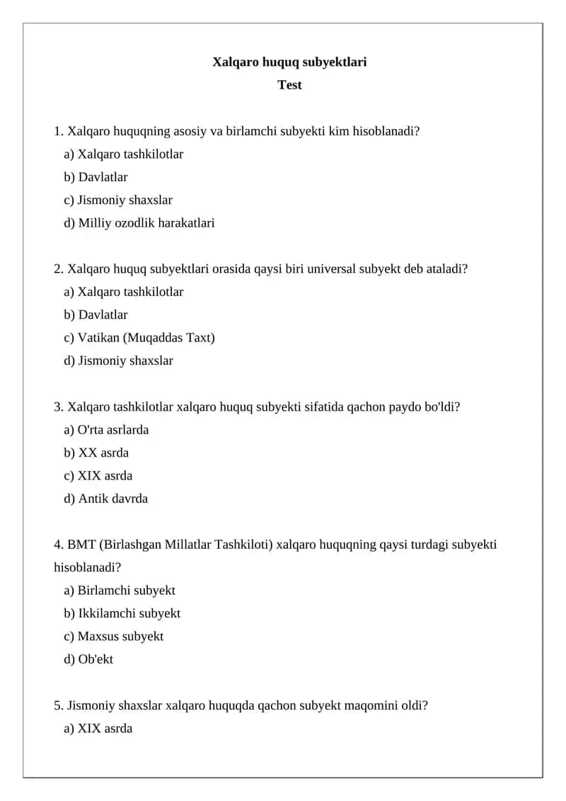 Xalqaro huquq subyektlari 1