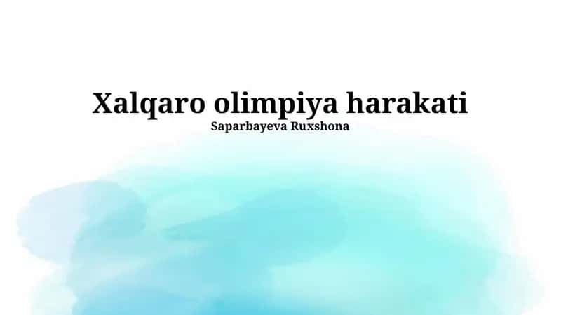 Xalqaro Olimpiya harakati 1