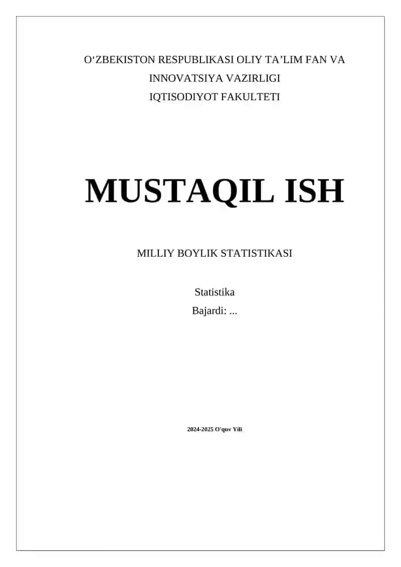 Milliy boylik statistikasi