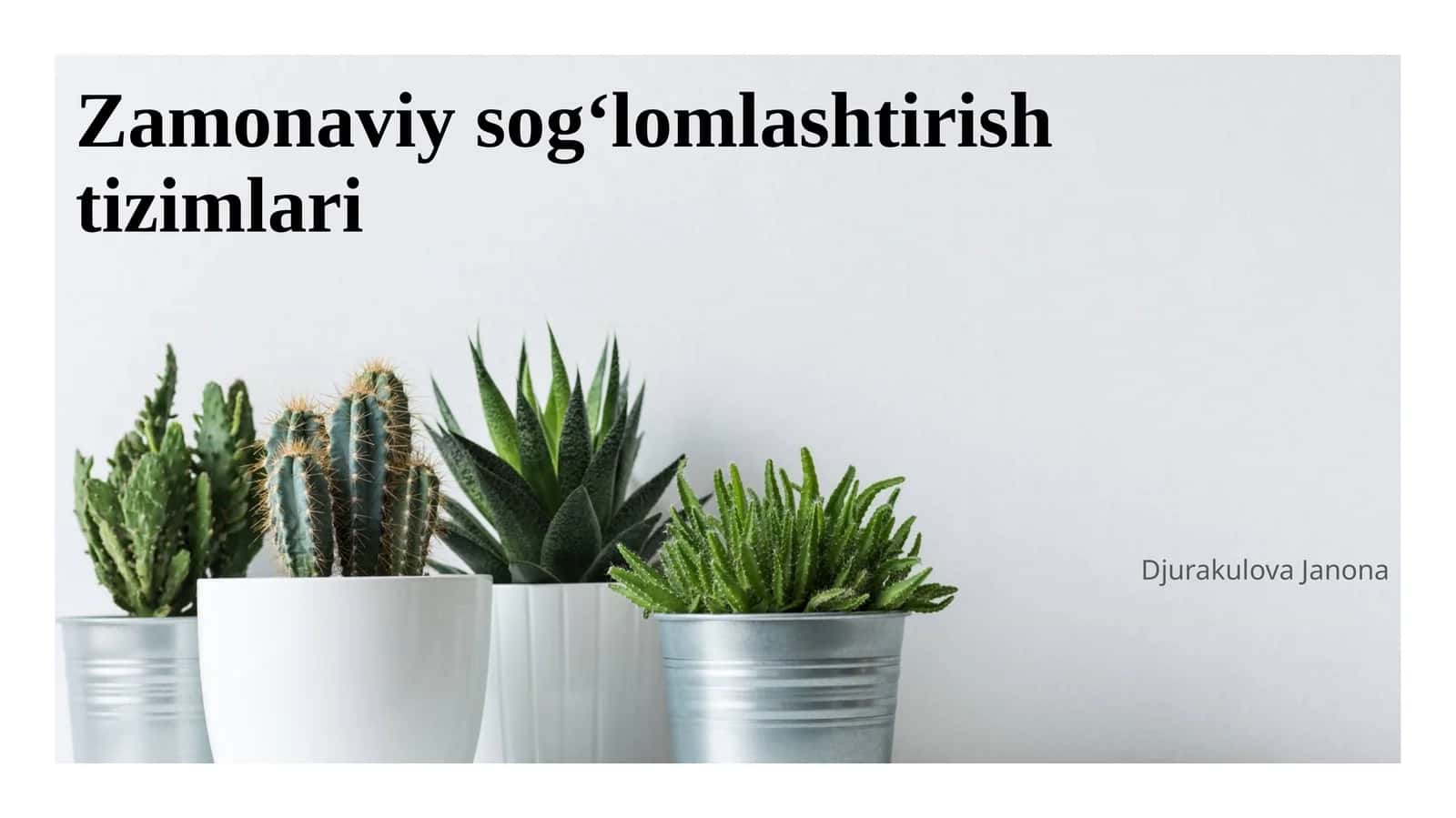 Zamonaviy sogʻlomlashtirish tizimlari 1