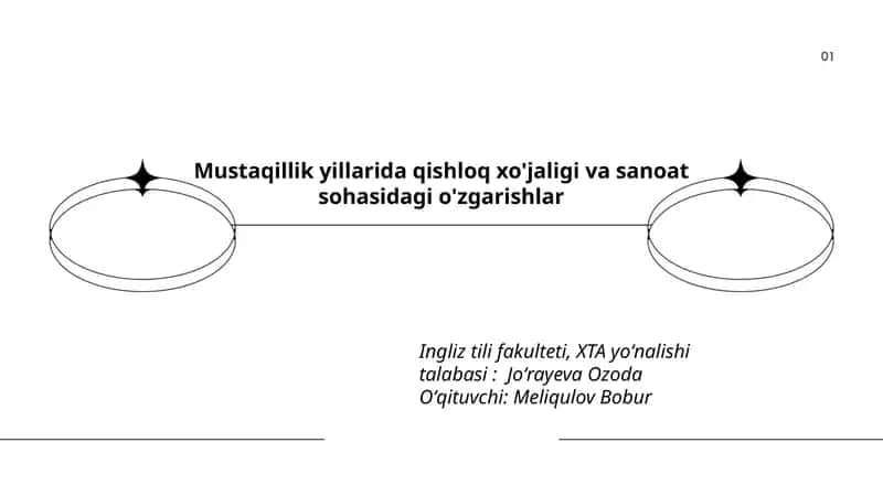 Mustaqillik yillarida qishloq xo'jaligi va sanoat sohasidagi o'zgarishlar 1