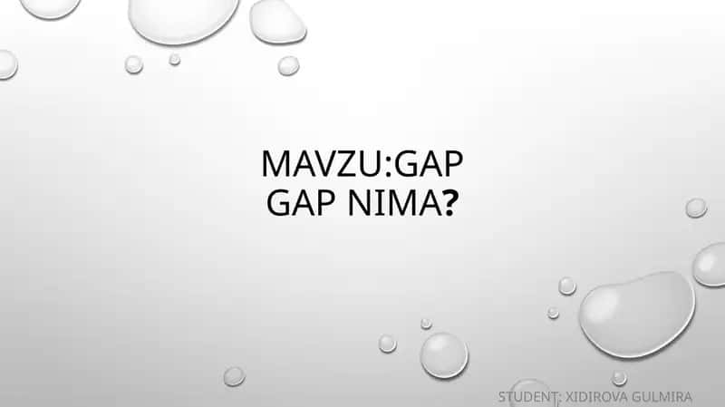 Gap. Gap nima? 1
