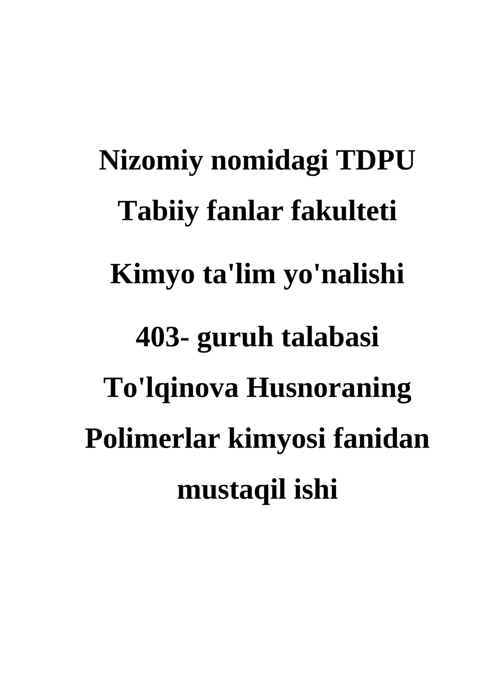 Nanotexnologiya va u asosida polimerlar sintez qilish usullari 1
