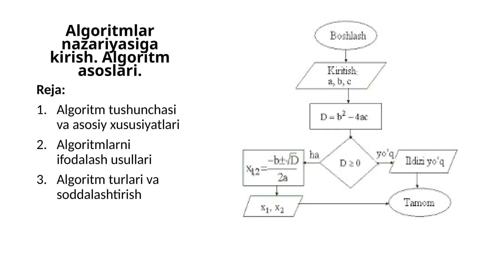 Algoritmlar nazariyasiga kirish.Algoritmasoslari 1