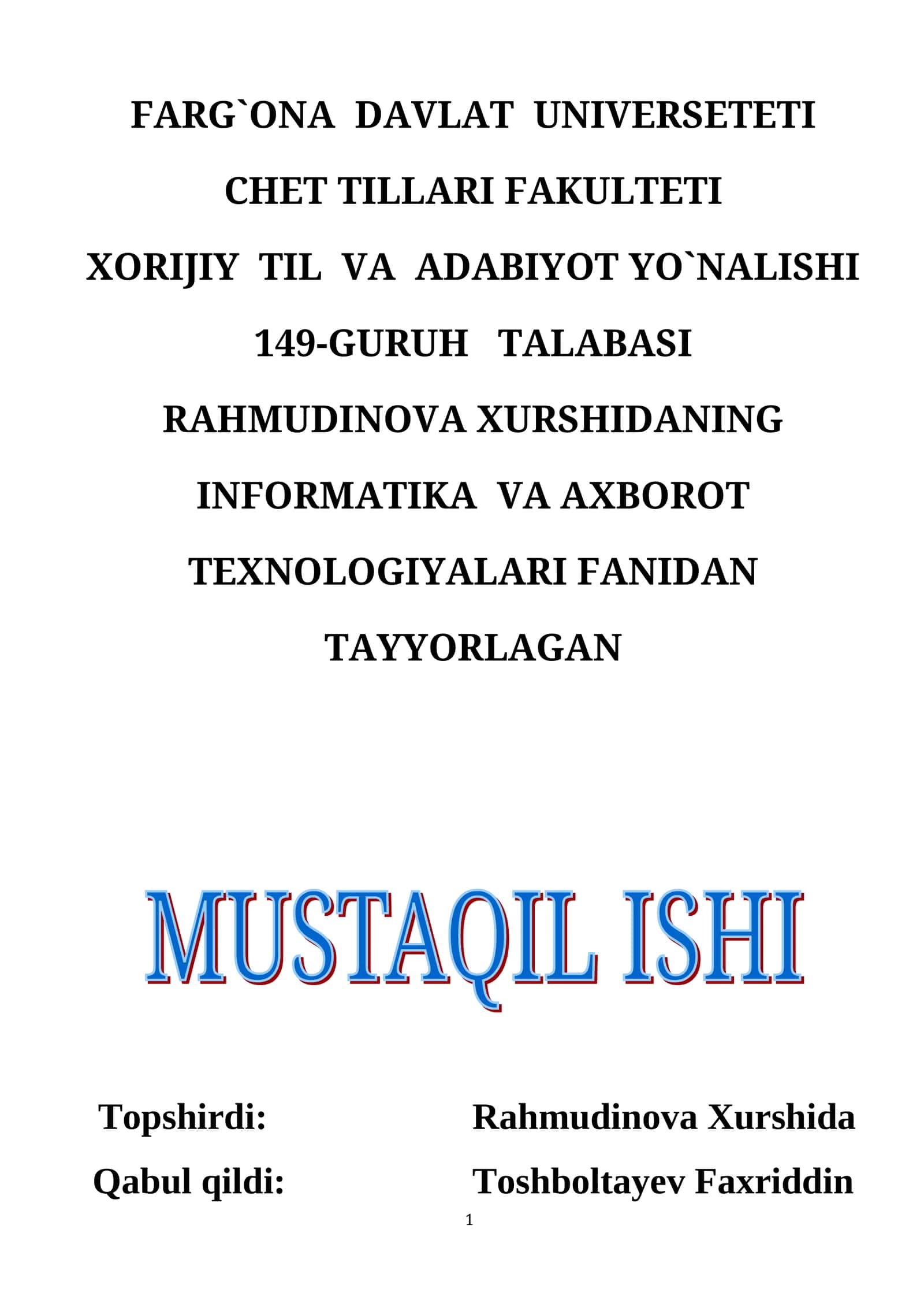 MS DOS operatsion tizimi haqida tushuncha 1