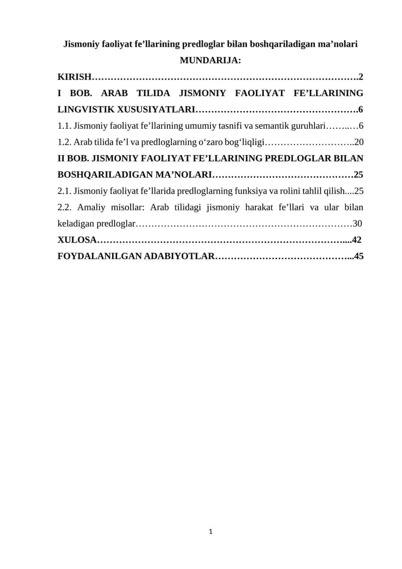 Jismoniy faoliyat fe’llarining predloglar bilan boshqariladigan ma’nolari 1