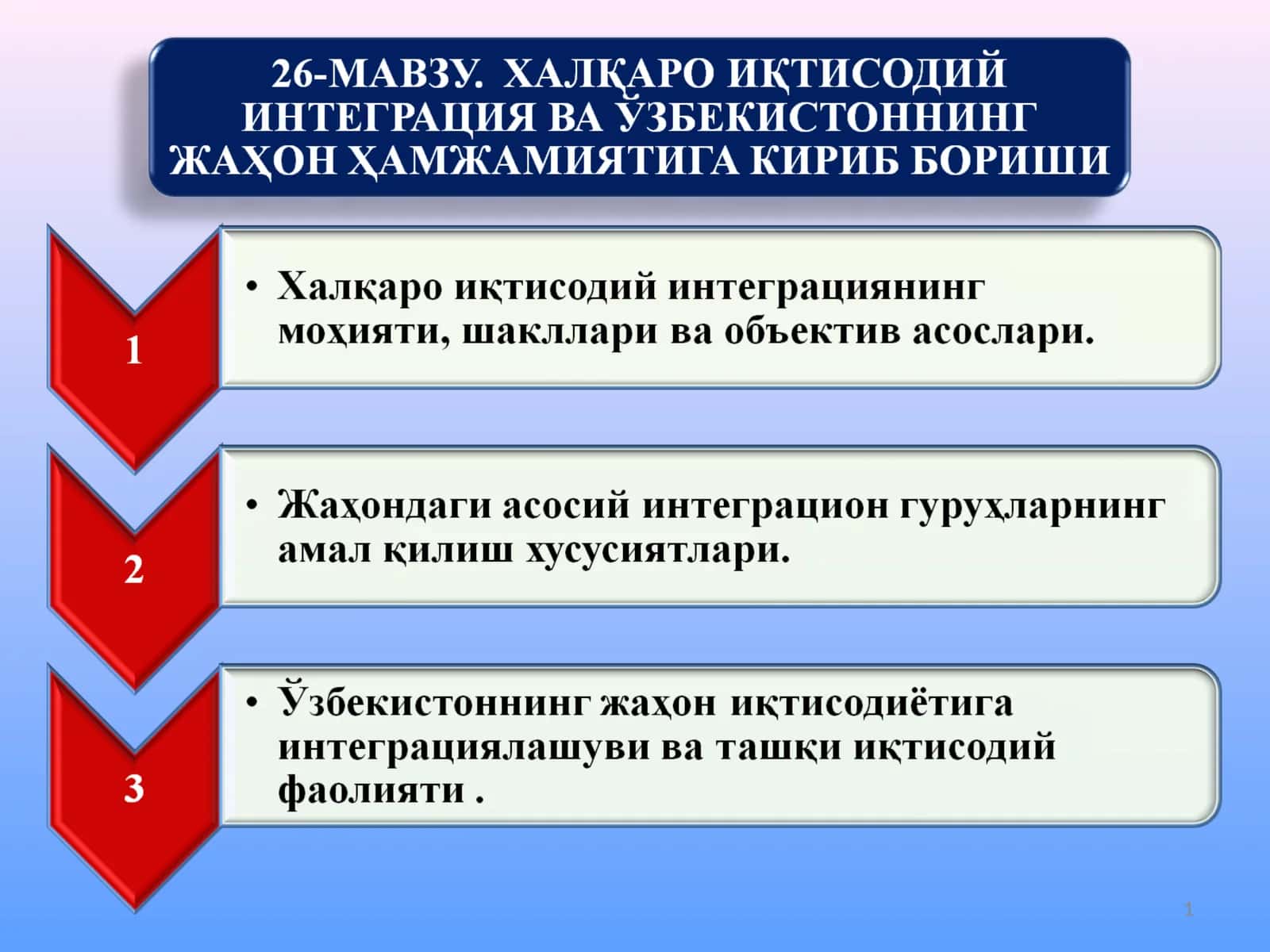 Халқаро иқтисодий интеграция 1