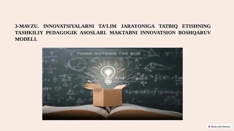 Innovatsiyalarni Ta’lim Jarayoniga Tatbiq Etish 1