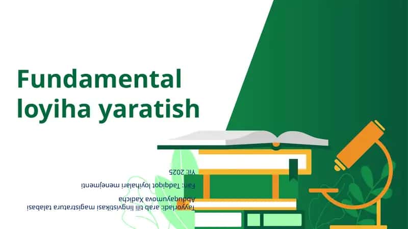 Fundamental loyiha yaratish 1