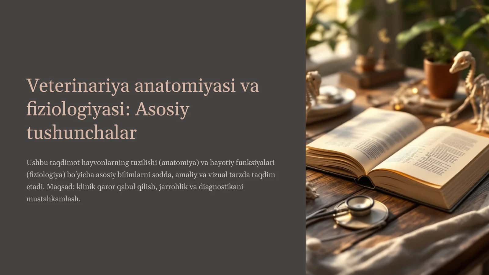 Veterinariya anatomiyasi va fiziologiyasi: Asosiy tushunchalar 1
