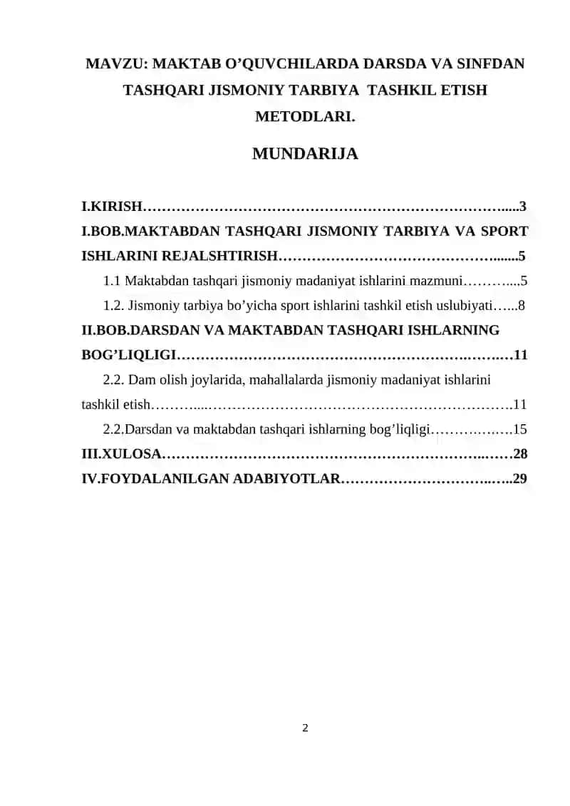 MAKTAB O’QUVCHILARDA DARSDA VA SINFDAN TASHQARI JISMONIY TARBIYA TASHKIL ETISH METODLARI