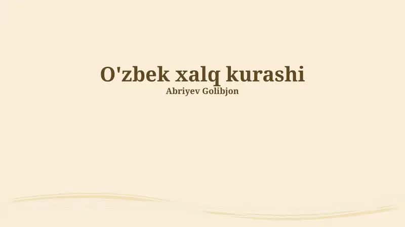 O'zbek xalq kurashi 1