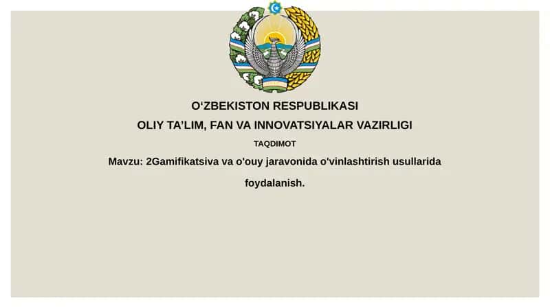 Gamifikatsiya Ta'limda 1