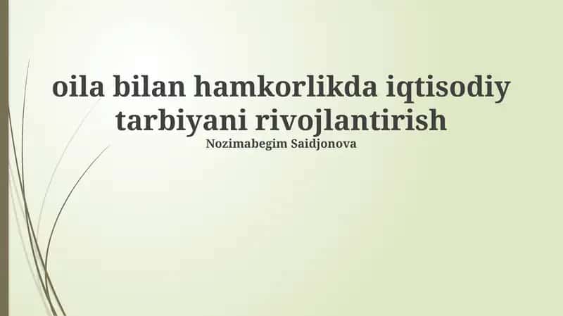 Oilada Iqtisodiy Tarbiya 1