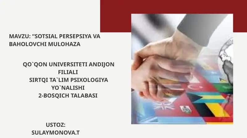 Sotsial Persepsiya va Baholovchi Mulohaza 1