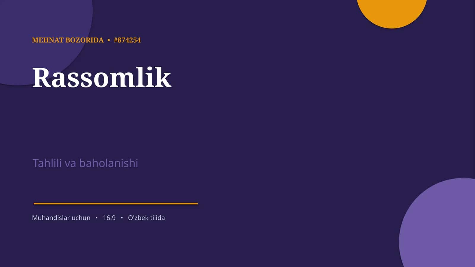 Rassomlik Tahlili va Baholanishi 1