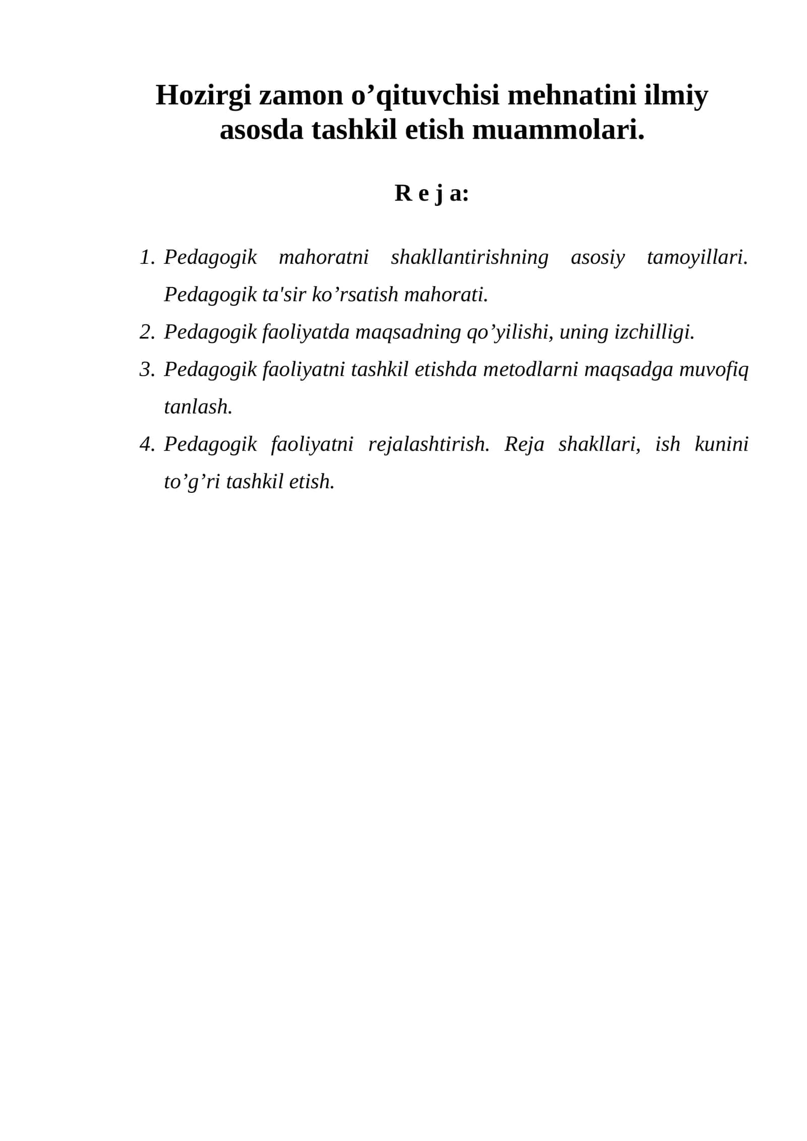Pеdagogik mahoratni shakllantirishning asosiy tamoyillari 1