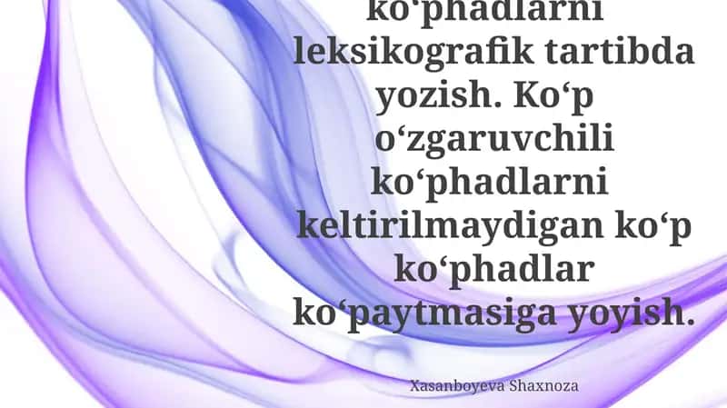 Ko'p o'zgaruvchili ko‘phadlarni yozish 1