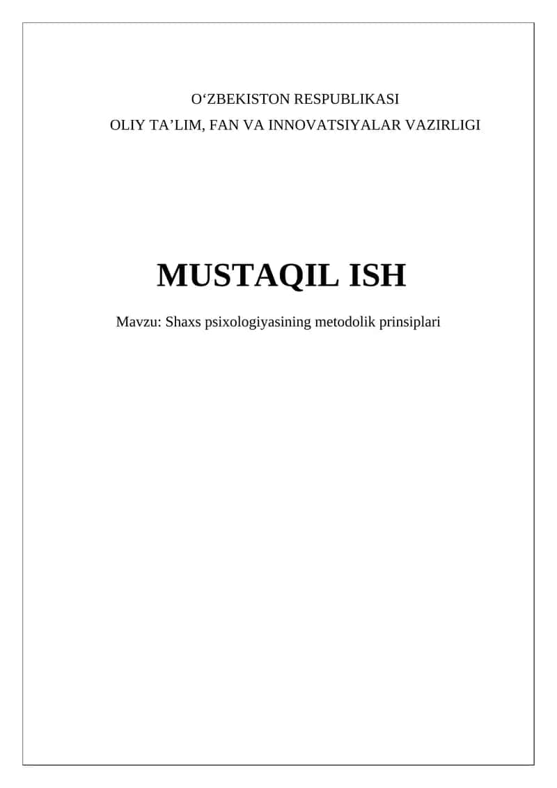 Shaxs psixologiyasining metodolik prinsiplari 1