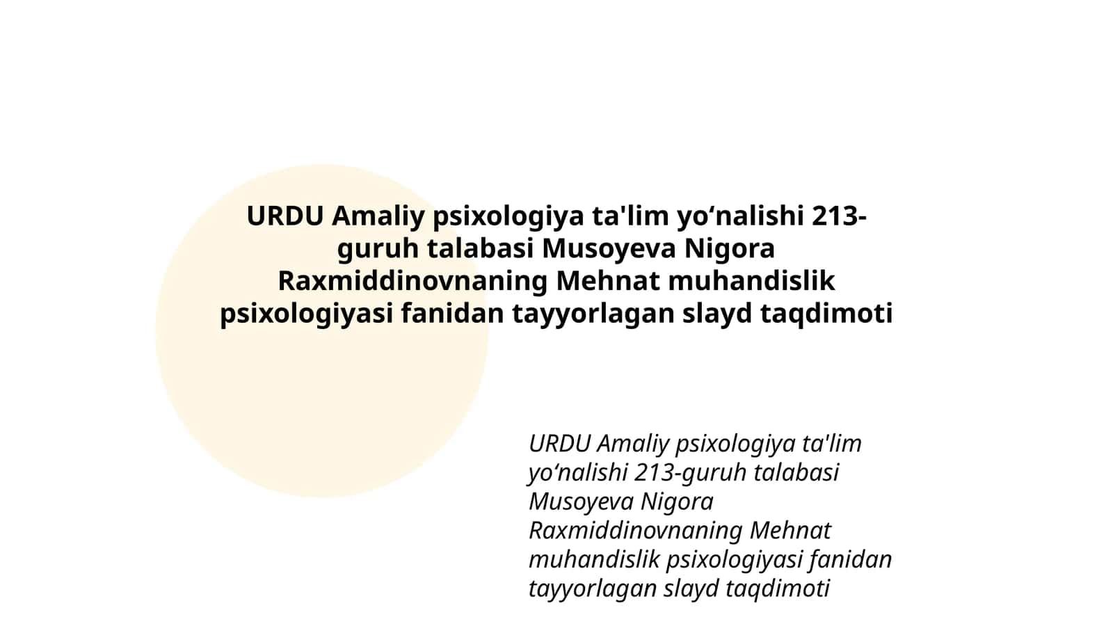 Mehnat muhandislik psixologiyasi slayd taqdimoti 1