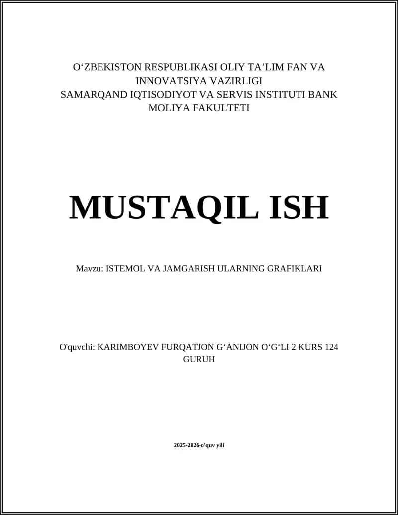 ISTEMOL VA JAMGARISH ULARNING GRAFIKLARI 1