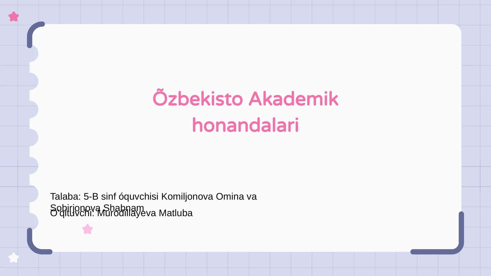 Õzbekiston Akademik honandalari 1