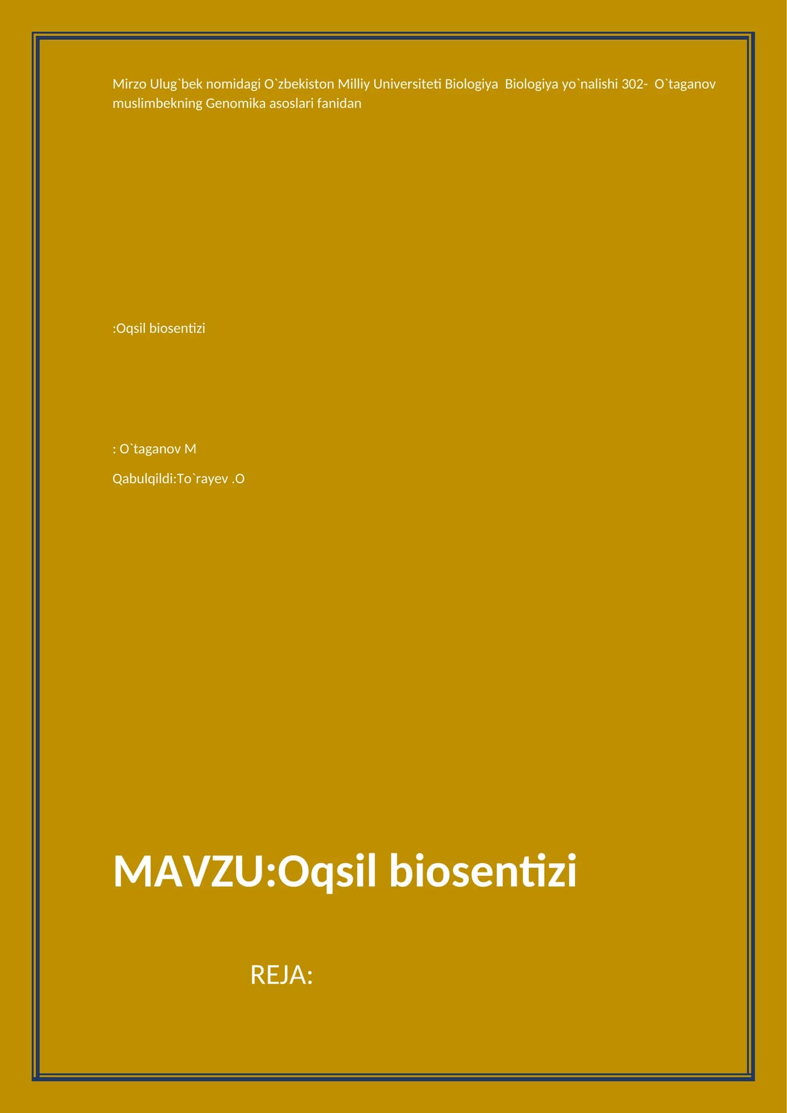 Oqsil biosentizi 1