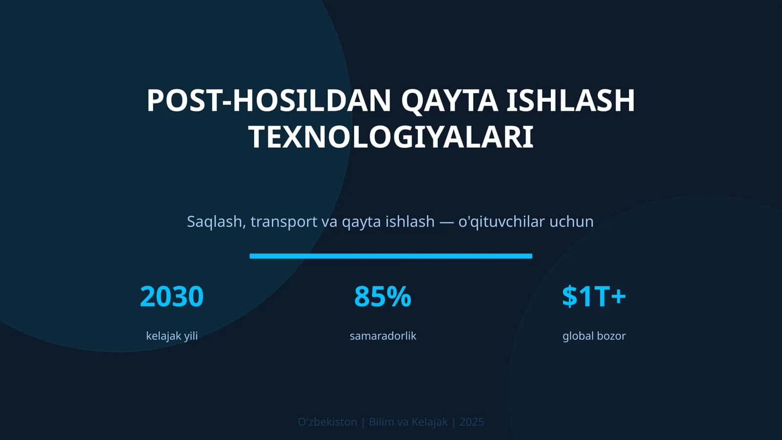 Post-hosildan qayta ishlash texnologiyalari 1