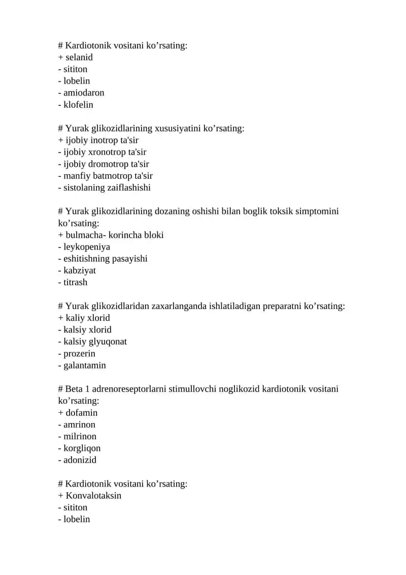 Yurak glikozidlarining xususiyati 1