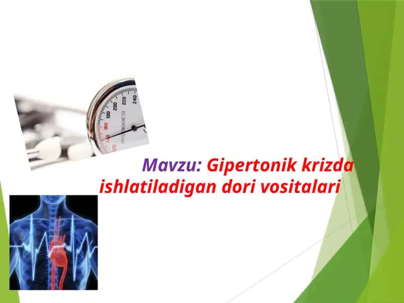 Gipertonik krizda ishlatiladigan dori vositalari 1