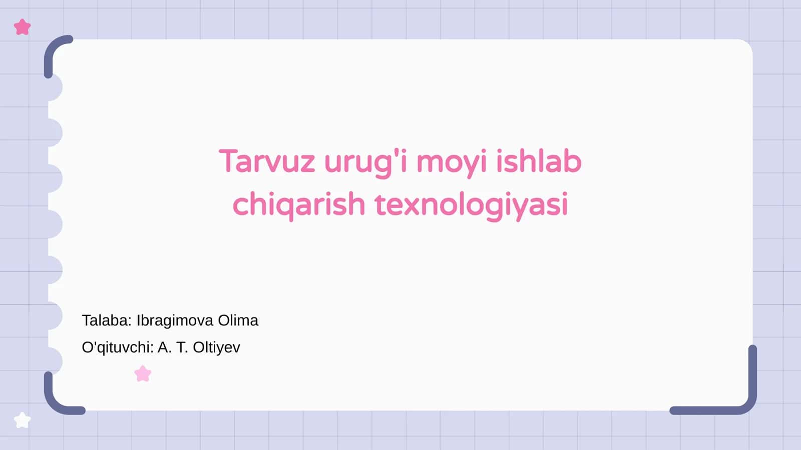 Tarvuz urug'i moyi ishlab chiqarish texnologiyasi 1