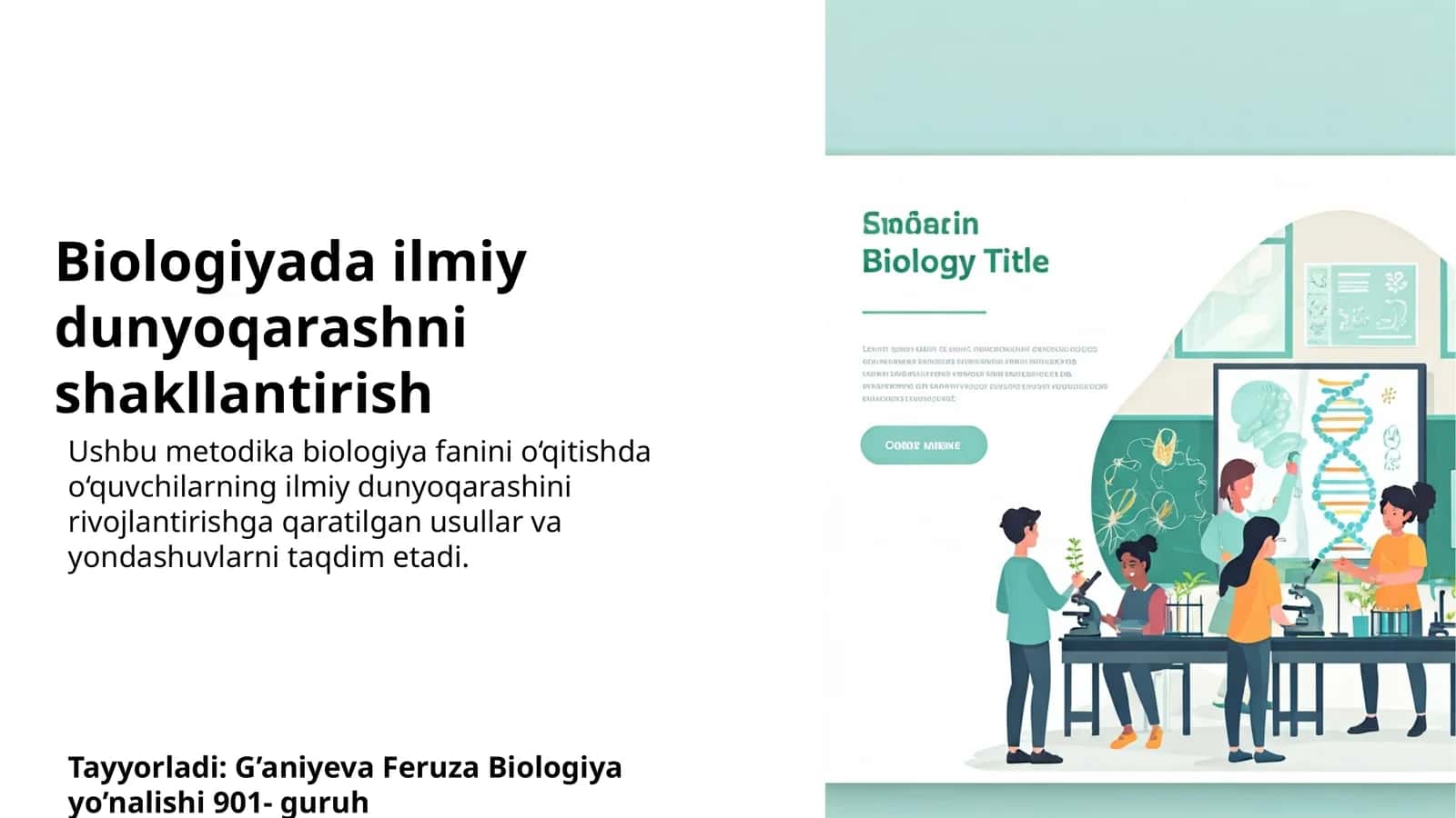 Biologiyada ilmiy dunyoqarashni shakllantirish 1