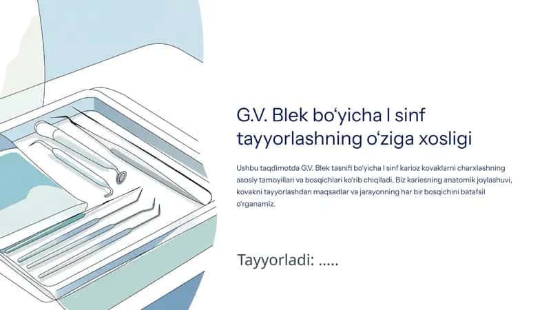 G.V. Blek bo‘yicha I sinf tayyorlashning o‘ziga xosligi 1