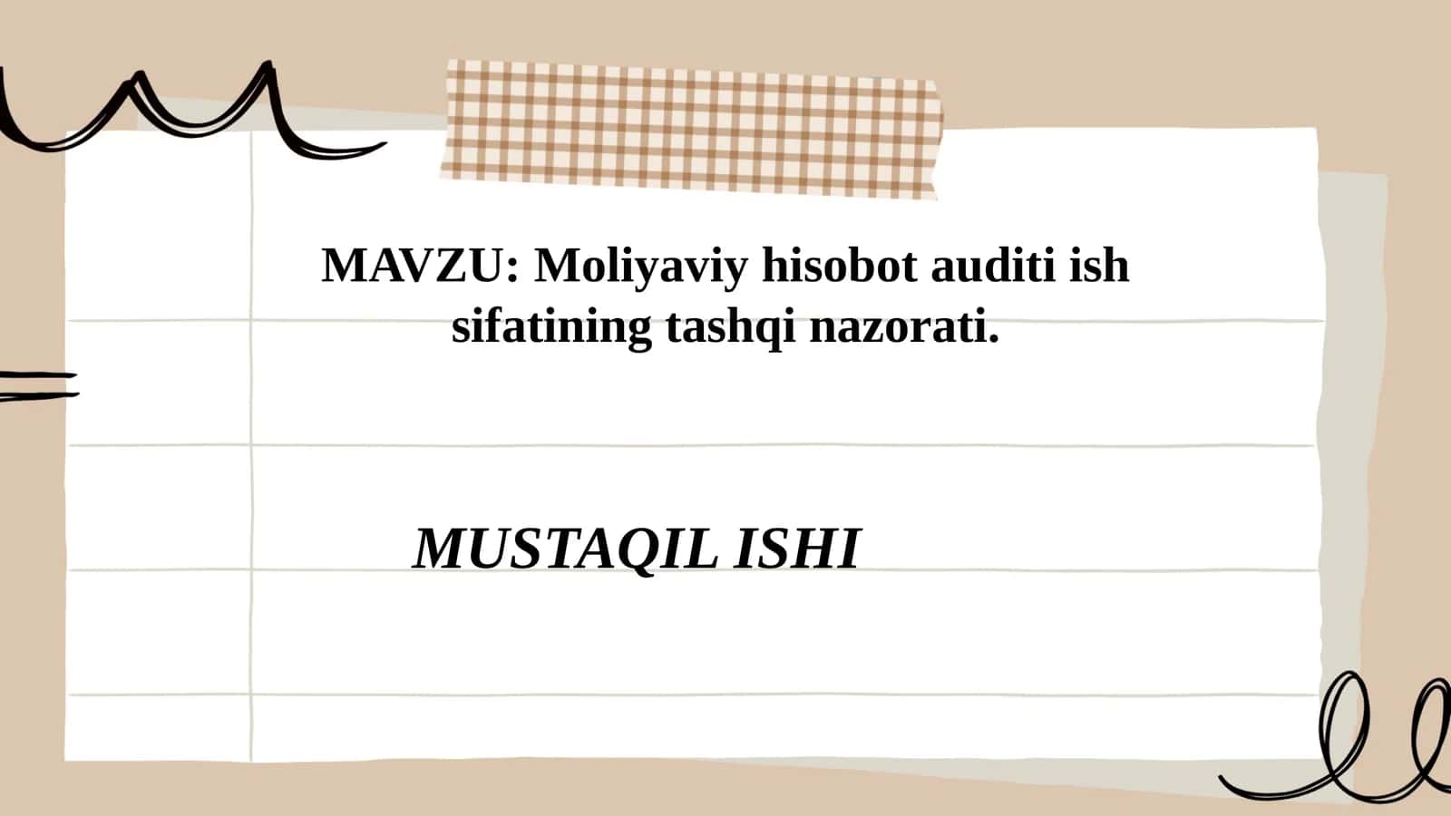 Moliyaviy hisobot auditi ish sifatining tashqi nazorati 1