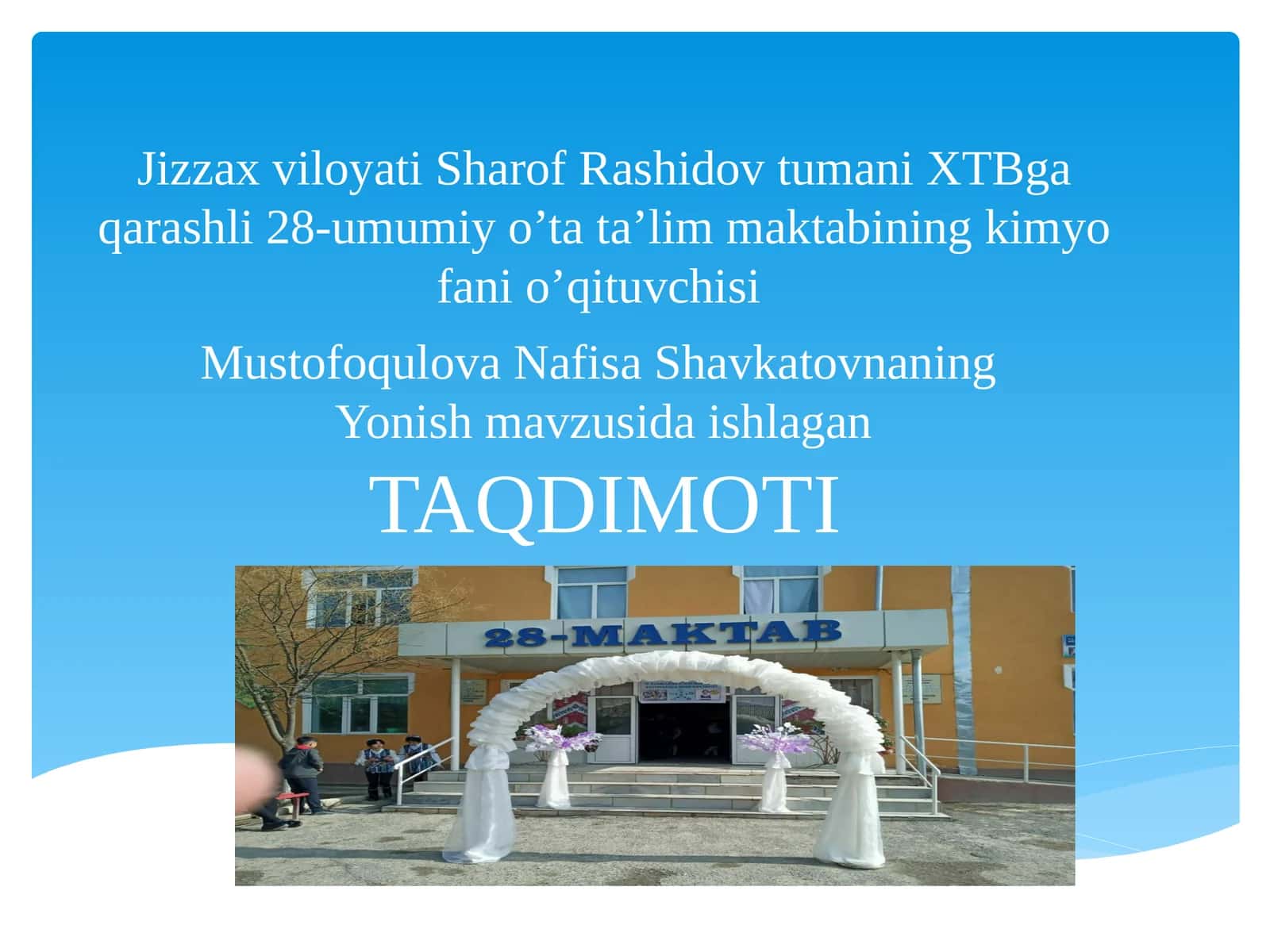 7-sinf Kimyo fanidan Yonish mavzusida ochiq dars taqdimoti 1