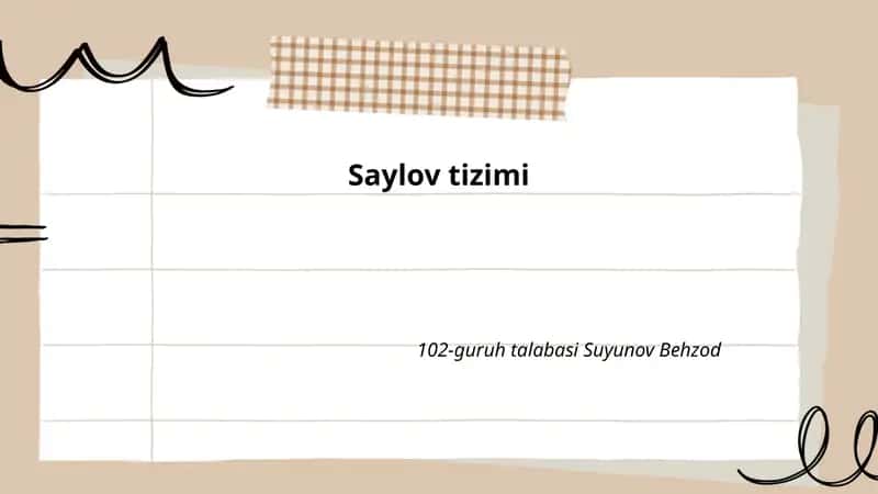 Saylov tizimi 1