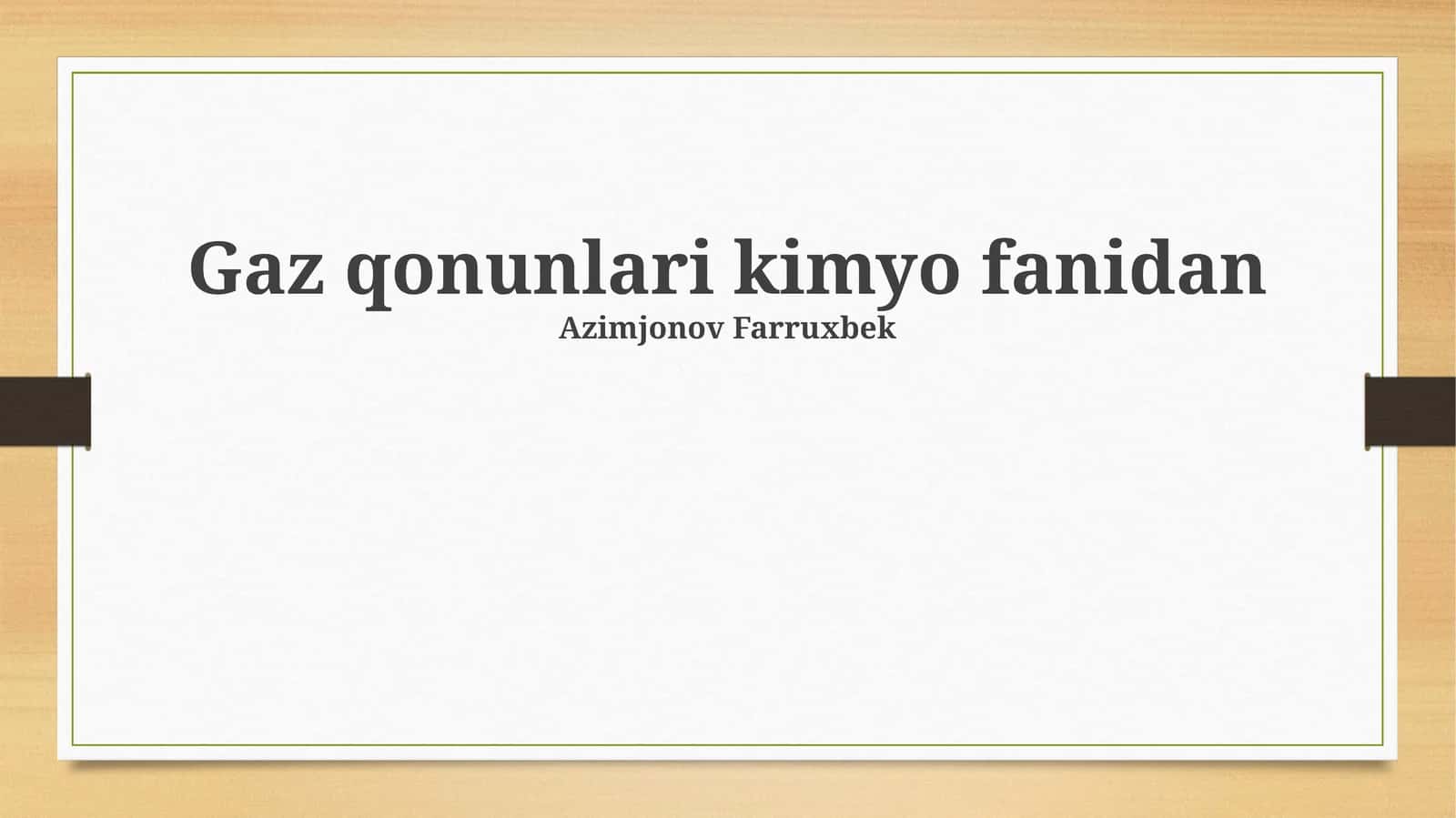 Gaz Qonunlarining Amaliy Qo'llanilishi 1