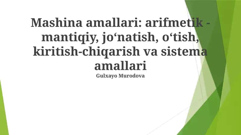 Mashina amallari 1