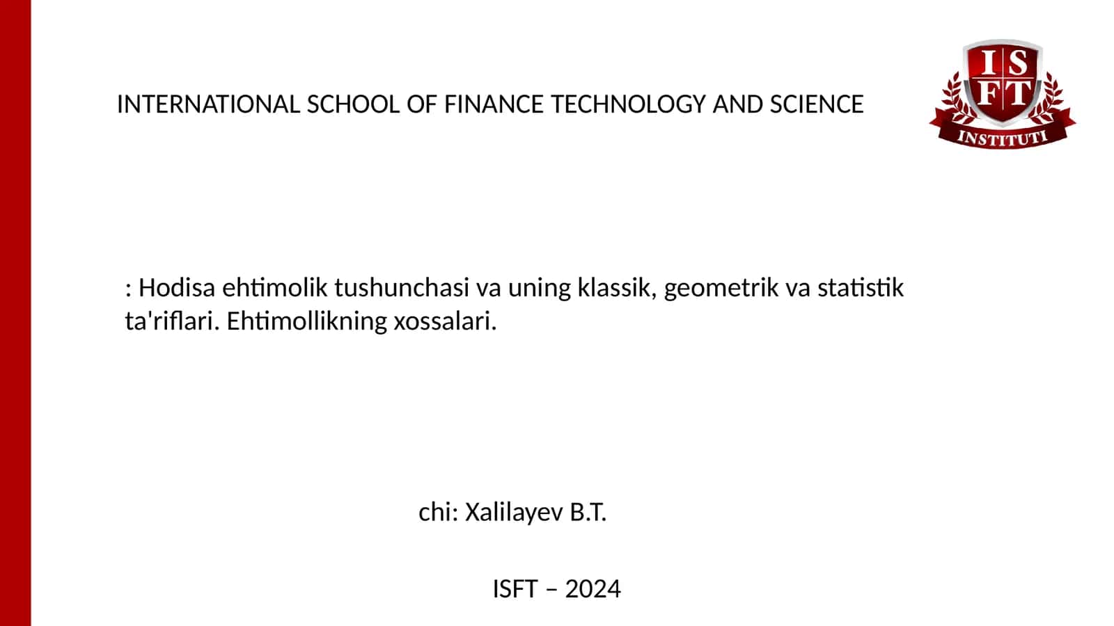Hodisa ehtimolik tushunchasi va uning klassik, geometrik va statistik ta'riflari 1