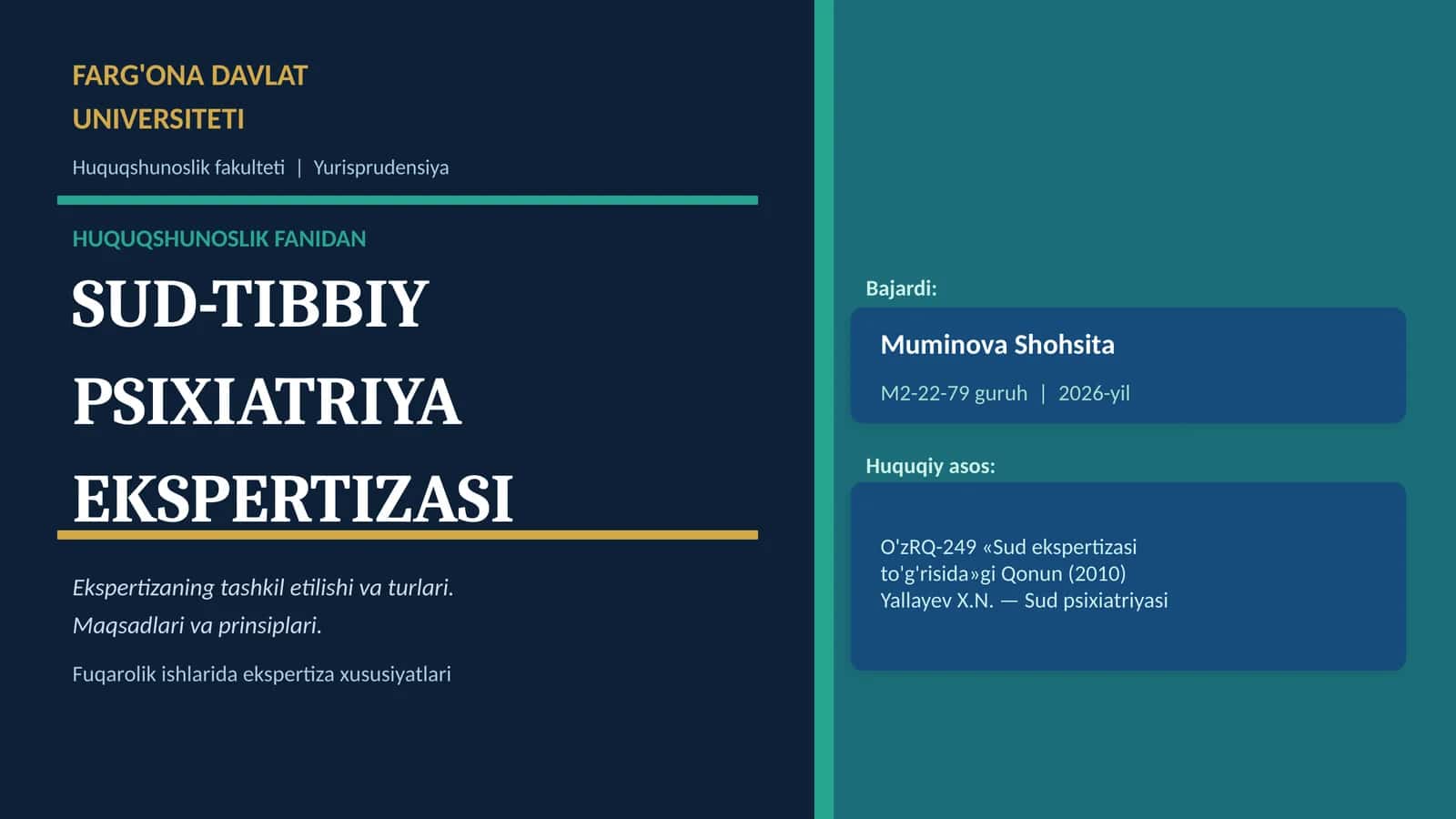 SUD-TIBBIY PSIXIATRIYA EKSPERTIZASI 1