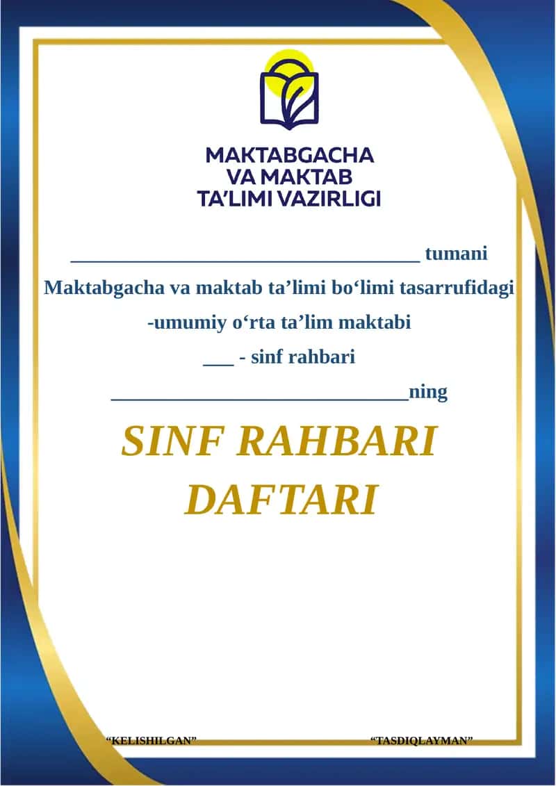 Sinf rahbari daftari 1
