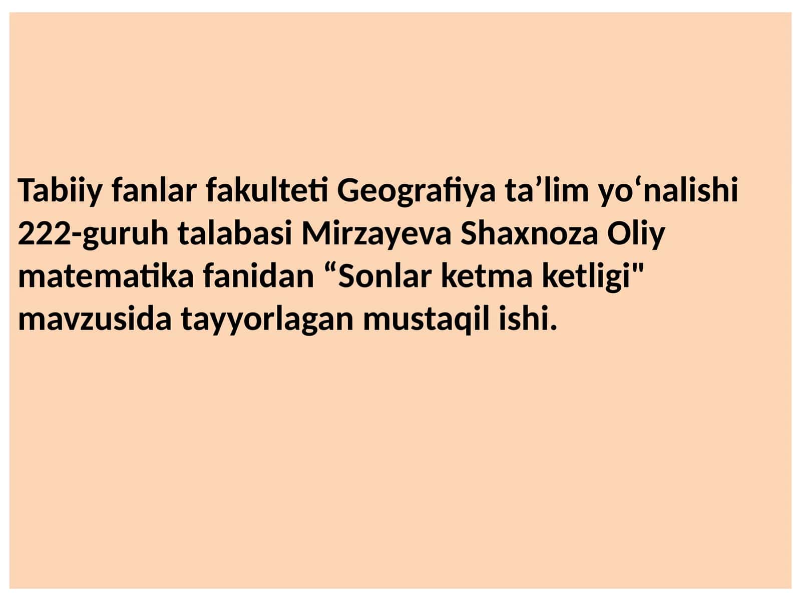 Sonlar ketma ketligi 1