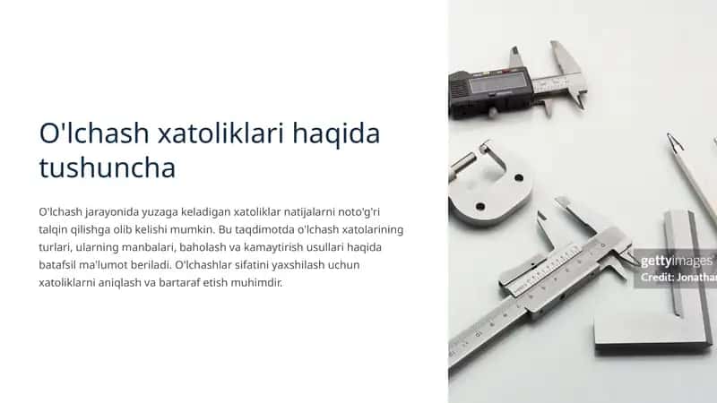 O'lchash xatoliklari haqida tushuncha 1