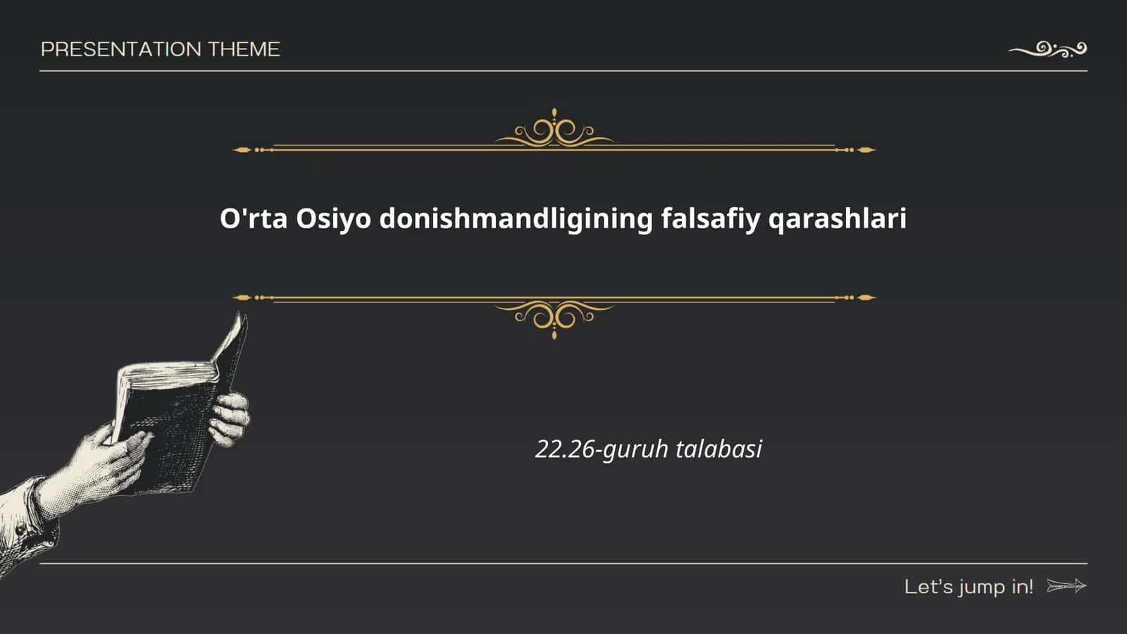 O'rta Osiyo donishmandligining falsafiy qarashlari 1