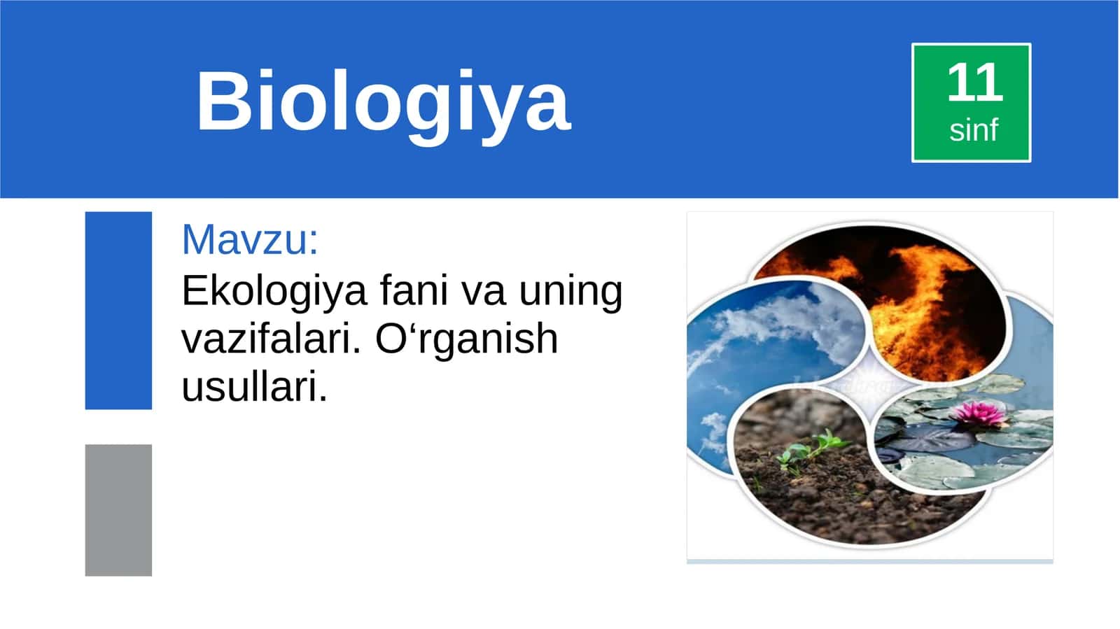 Ekologiya fani va uning vazifalari. O‘rganish usullari 1