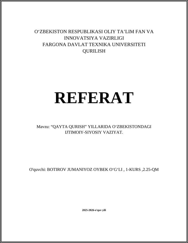 Qayta qurish siyosati 1